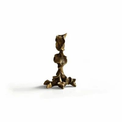 Bougeoir de Table Sculptural Chandelier En Laiton Doré Antique pour Console - Photo 1/4