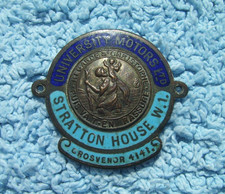 PLACA DE TABLERO DE COCHE VINTAGE DE LOS AÑOS 30 DE UNIVERSITY MOTORS LTD ~ INSIGNIA DE PROVEEDOR/DISTRIBUIDOR MG