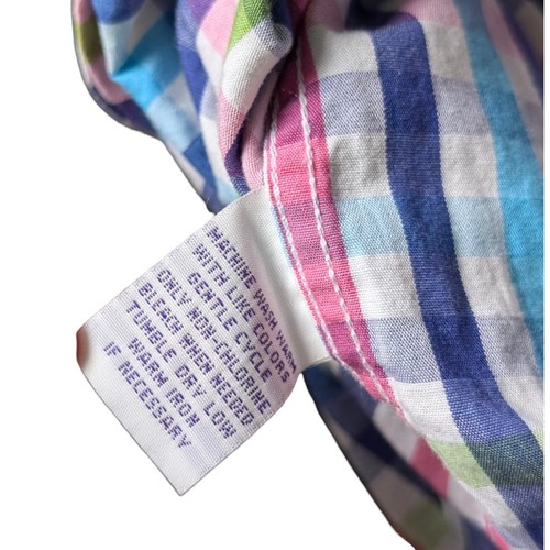 Alan Flusser Shirt Mens Large Rainbow Plaid Long Sleeve Button Down Casual - Picture 10 of 11