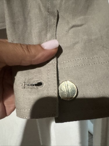 Jones New York Taupe/Grey Linen Trucker/Denim Style Jacket. Sz. M. NWT - Picture 6 of 17