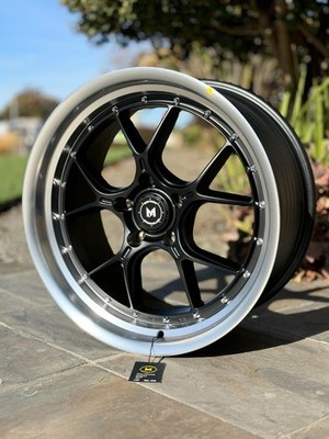 MFlow MFL1 Black Deep Dish Wheels 19x9.5 ET38 5x112 Fit VW Arteon Jetta Tiguan