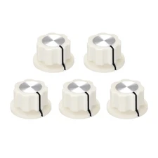 5pcs 6.4mm Shaft Hole Potentiometer Control Rotary Knobs Effect Pedal Knob Cream