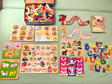 Bauernhof Holzpuzzles, Holzbauklötze Konvolut für 1- 4/5 Jährige