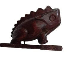 Indonesian musical wooden croaking frog