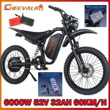 6000W Electric Dirt Bike 60V 32AH E-Mountainbike Adult OffRoad Ebike 60KMH W/NFC