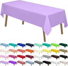 Lavender Plastic Tablecloths 2 Pack Lilac Disposable Table Covers 54 x 108 Inch.