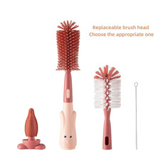 Cup Cleaning Brush, Silicone Baby Bottle Brush with Stand, Large Handle Water...