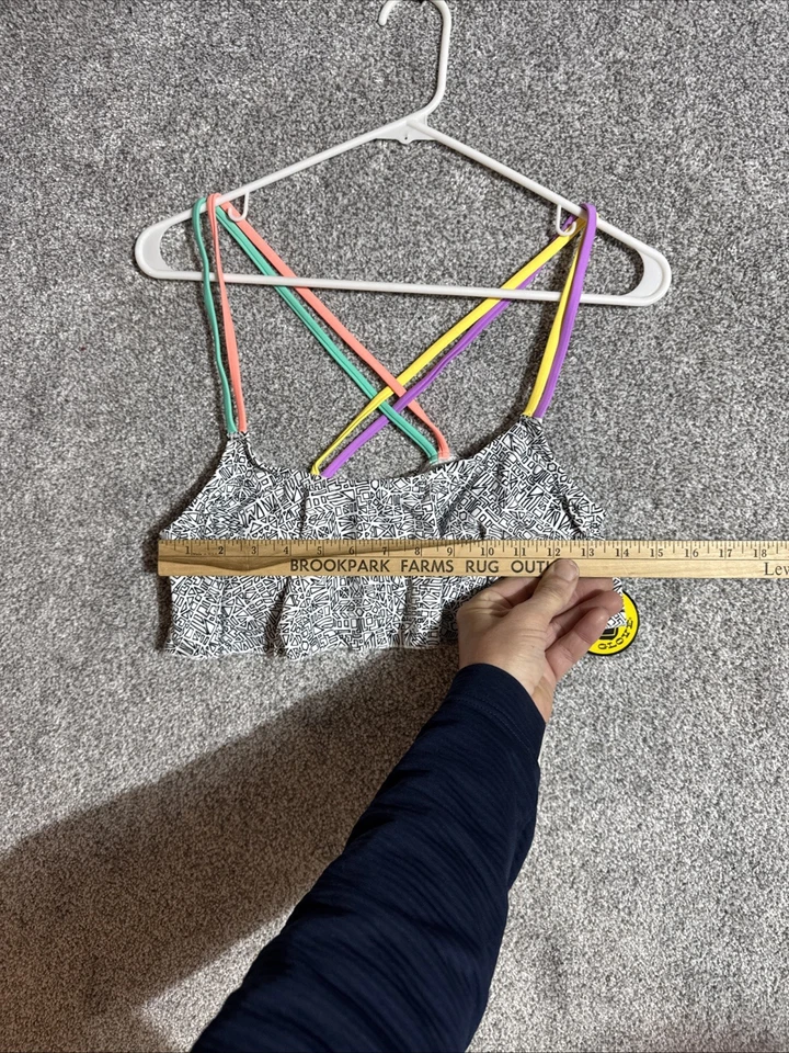 Body Glove Bikini Top Women Size Small Ruffled Festival Rave Retro Y2K Swimwear - Image 4 of 4