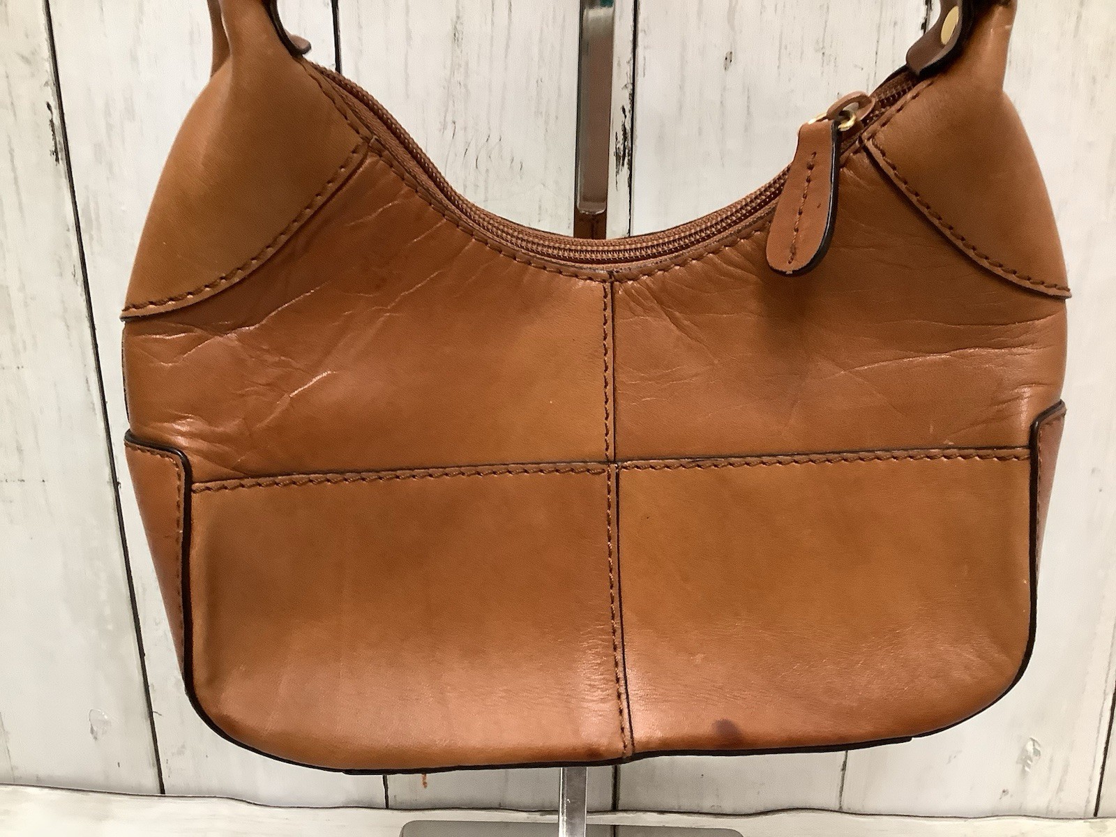 Vintage Etienne Aigner Brown Leather Patchwork Small Hobo Shoulder Bag