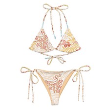 Vintage Floral Pattern String Bikini Swimwear