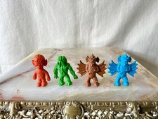 Vintage 1980's Diener Mixed Lot Of Four Rubber Erasers Space Creatures/Monsters