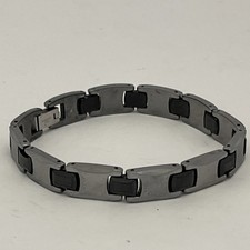 Men  s Tungsten and Stainless steel chain link bracelet
