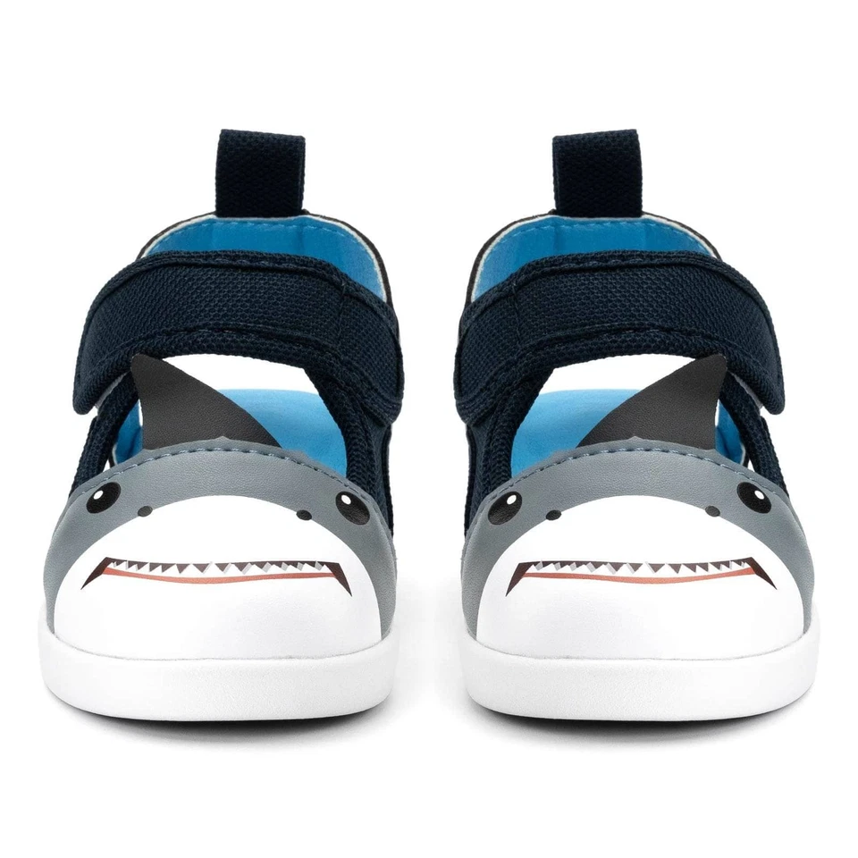 ikiki Shark Squeaky 学步儿童凉鞋 | 蓝色 — 第 2/4 张图片