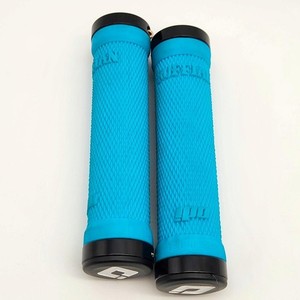 ODI Ruffian Lock-On Bicycle Grips Aqua W/ Black End Snap Caps - NO PACKAGE