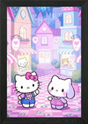 Hello Kitty Friends Town Framed Wall Art Poster Canvas Print Picture