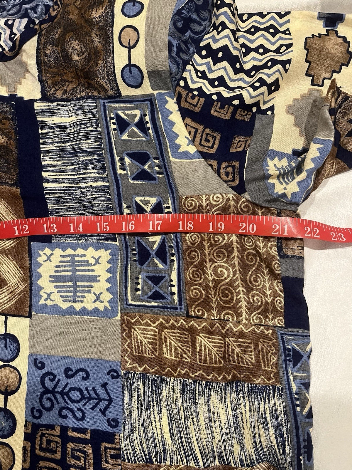 Vintage Radcliffe Geometric Patchwork Print Rayon… - image 3