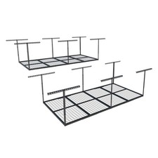 4x8 Overhead Garage Storage Rack, Adjustable Organization System, Heavy-Duty