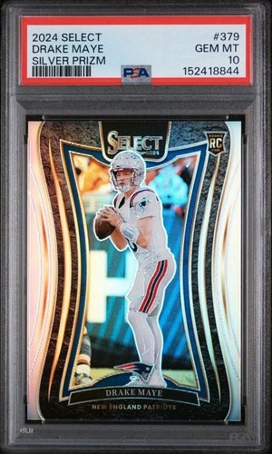 2024 Panini Select - Suite Level Drake Maye #379 Silver Prizm (RC) PSA 10