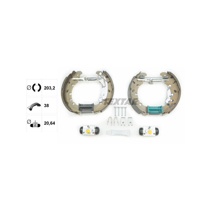 TEXTAR 84065301 Brake Shoe Set Rear for Fiorino Bipper Nemo Qubo