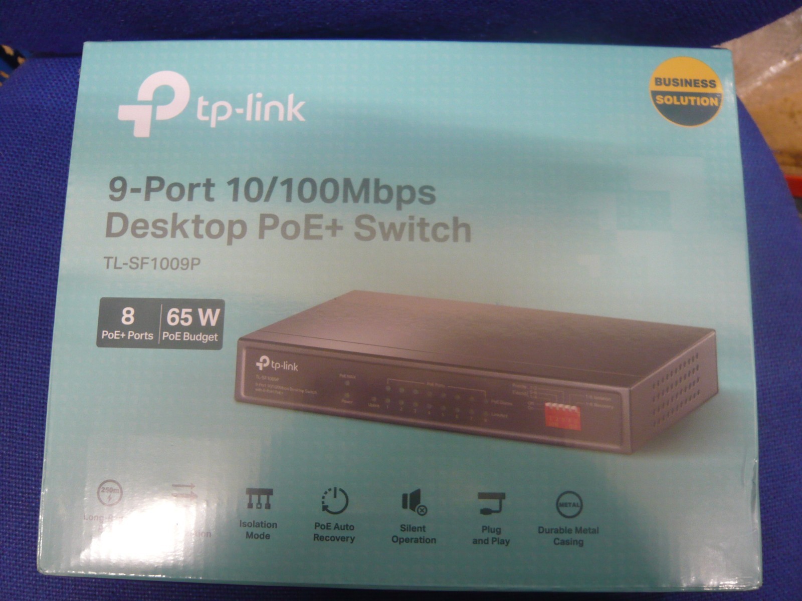 TP-LINK TL-SF1009P 9-Port 10/100Mbps Desktop Switch with 8-Port PoE+ - Black