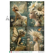 Daisy Fairy Quad #492 | A4 Rice Paper | Paper for Decoupage | AB Studios