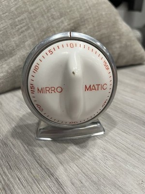 Vintage 60 Minute Kitchen Timer Mirro Matic Lux 1960 s Works Great