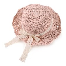 Baby Girl Straw Hat Outdoor Baby Sun Protection Hats Summer Bowknot Beach Cap