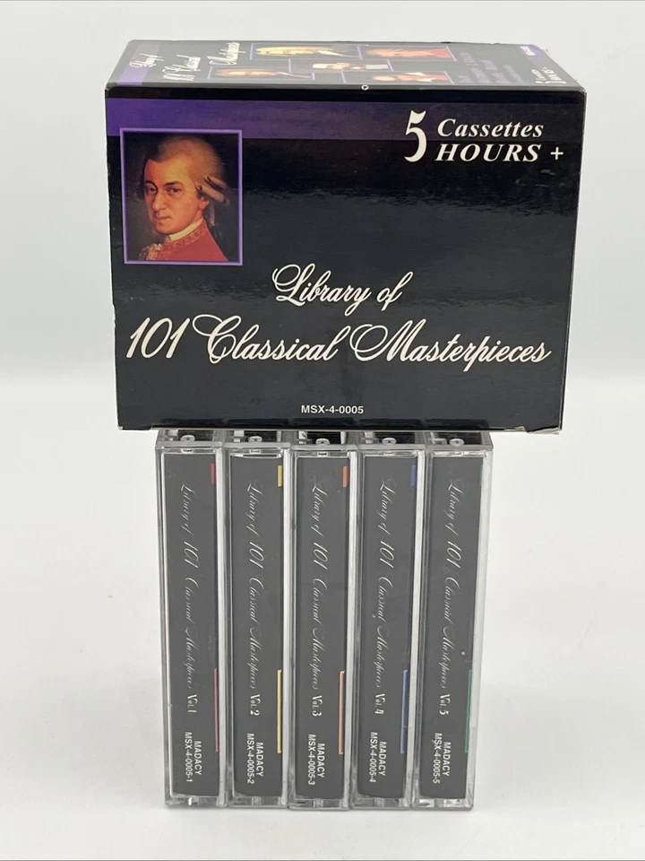 Library Of 101 Classical Masterpieces 5 Cassettes Volumes 1-5 Box Set Madacy - Image 2 of 4