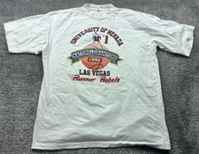 Vintage UNLV Runnin' Rebels Shirt Mens L White NCAA Basketball Las Vegas 90s