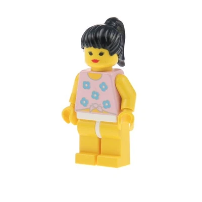 1x Lego Minifigur Town Paradisa Frau Mädchen Blumen Haare schwarz 6402 par004 - Bild 1 von 2