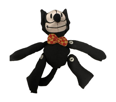 Felix The Cat Plush Small Toy Yellow Checkered Bow Tie 5 Inch