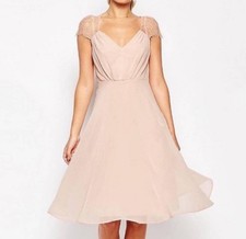 ASOS Blush Pink Lace Top Dress Size 16
