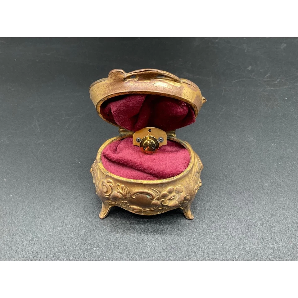 Prendedor de servicio TWOSON Terryberry relleno de oro 1/10 10K vintage con acento de zafiro Foto 4 de 4