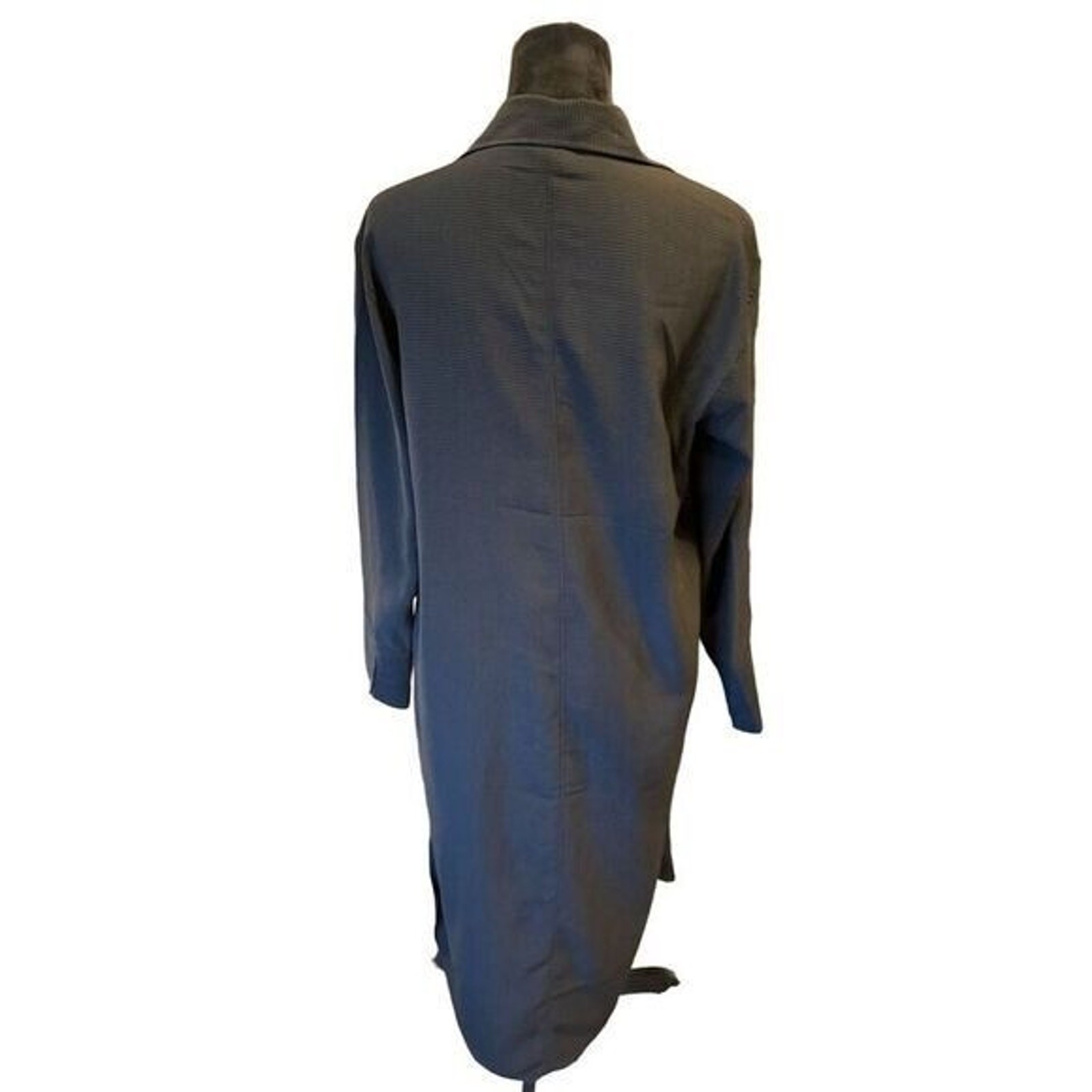 H&M Women's Black Long Sleeve Button-Down Midi Shirt Dress XS thumbnail 4