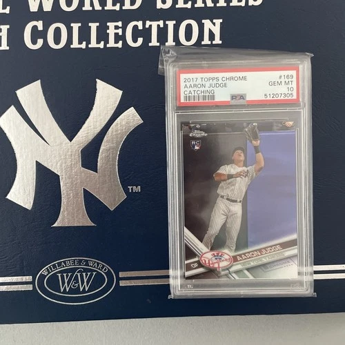 2017 Topps Chrome Aaron Judge #169 Catching RC PSA 10 GEM MINT Yankees Rookie