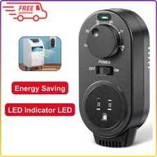 Adjustable Thermostat, Plug in Heating And Cooling Thermostat Controlled Outlet