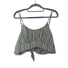 Altar'd State Green Stripped Crop Top - Small