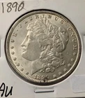 1890 MORGAN DOLLAR SILVER AU