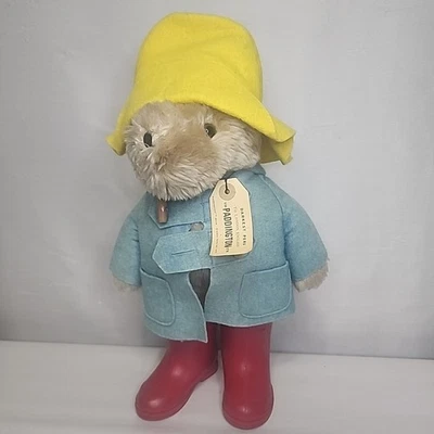Large 1981 Paddington Bear Eden 19" Yellow Hat Light Blue Duffle Coat Eden Plush - Image 1 of 4