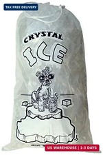 Crystal Clear Plastic Ice Bags with Cotton Draw String, 10 lb., Pack of 100