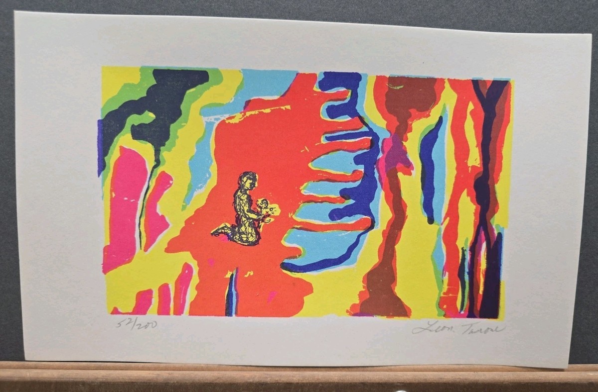 Leon Tarone Vintage S/N Serigraph Woman with Flowers 7