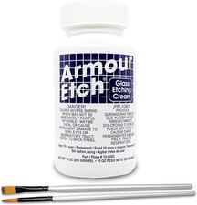 Armour Etch Glass Etching Cream Kit 10oz with Moshify Application Brushes