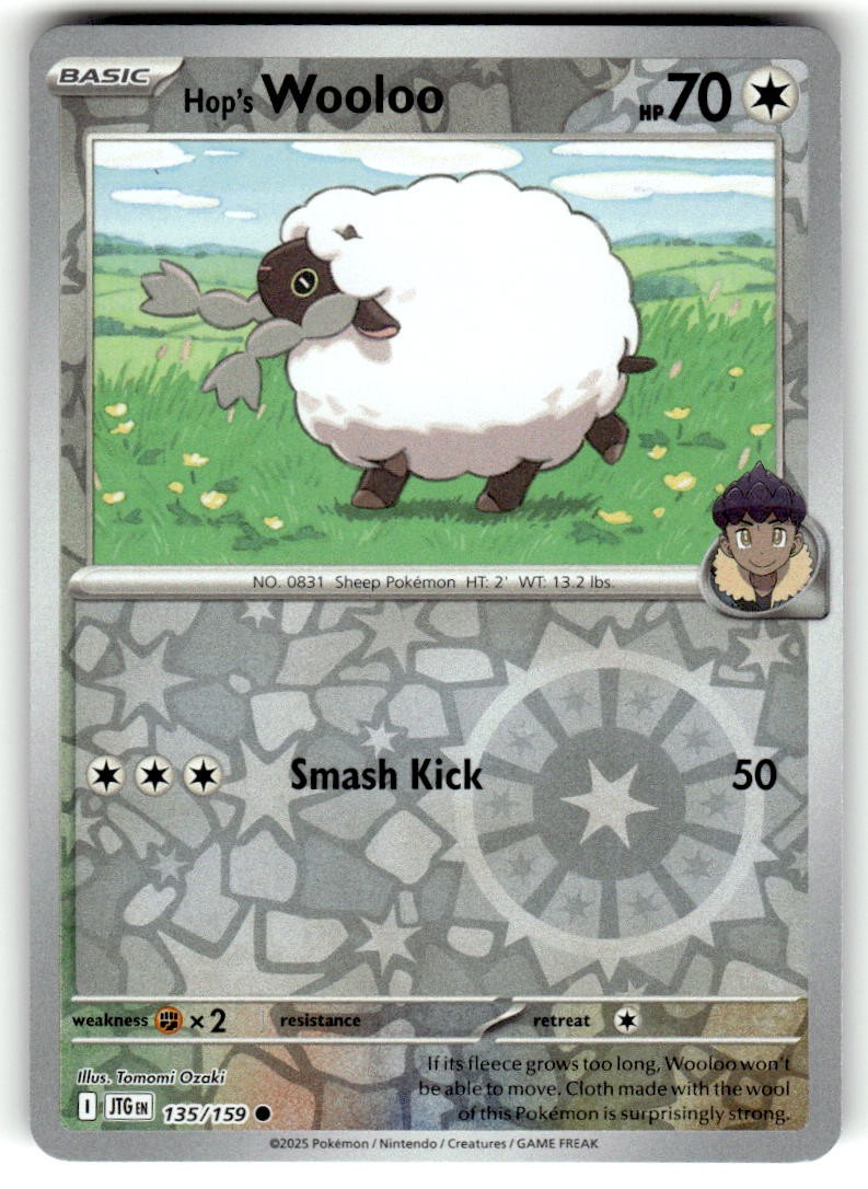 Hop's Wooloo Reverse Holo Common SV09: Journey Together 135/159 NM