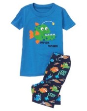 GYMBOREE SLEEPWEAR DEEP SEA FISH 2pc PAJAMAS GYMMIES 6 12 18 24 3 4 5 7 8 10 12