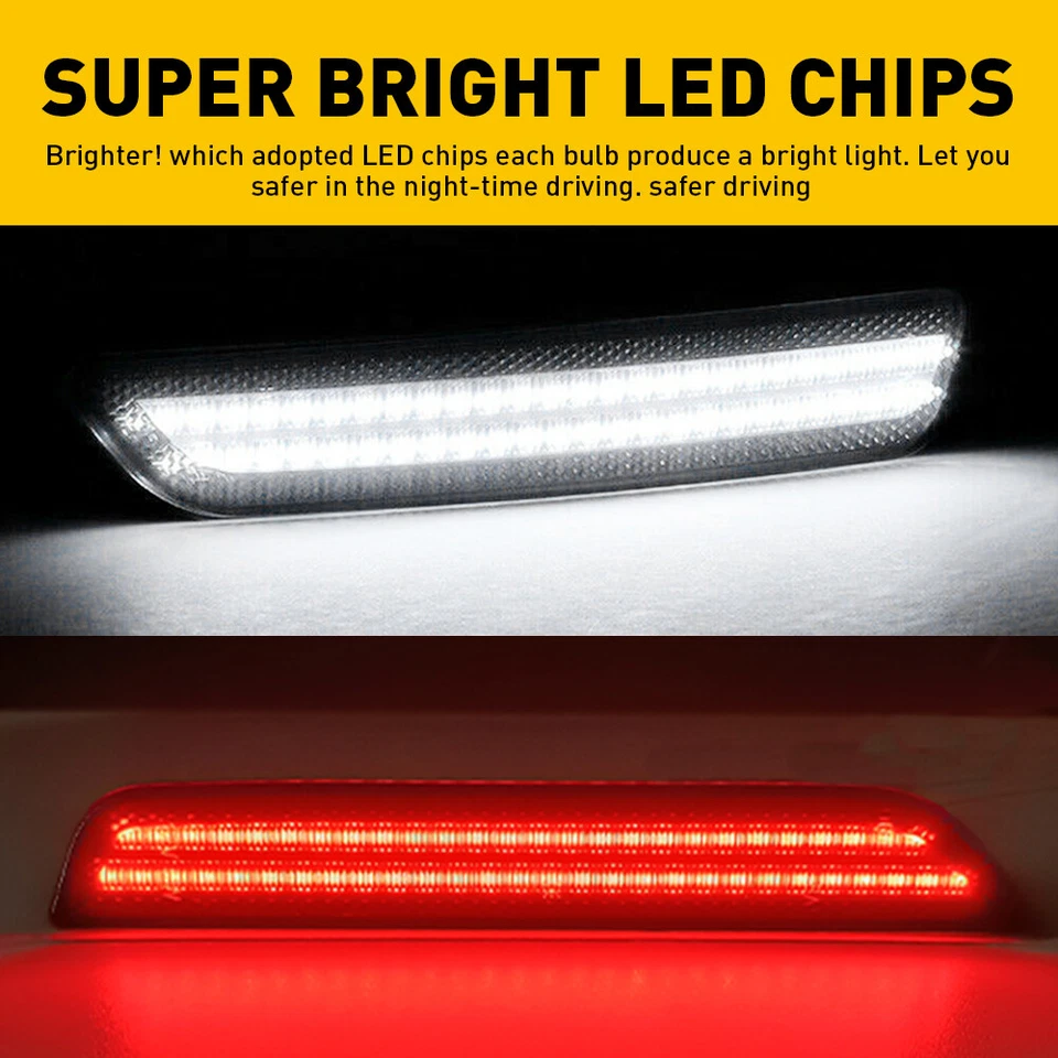 Luces de señalización laterales LED delanteras y traseras con lente ahumada para Ford Mustang 2010-2014 4 piezas Foto 3 de 4