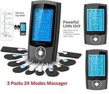Lot of 3X 24Modes Tens Unit Muscle Stimulator Machine Pulse Massager Pain Relief