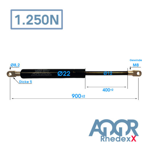 Gasdruckfeder Gasdruckdämpfer Dämpfer Auge Gasfeder Länge: 145-900MM 50N-1.250N - Bild 497 von 500