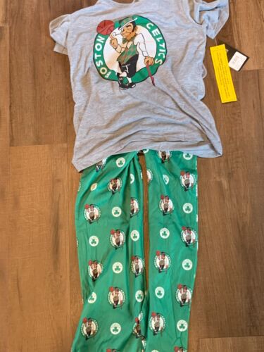 NWT Youth Medium Size 10 UNK Boston Celtics Two-Piece Pajama Pant Shirt Boys PJs