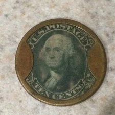 1862 J. GAULT, ENCASED POSTAGE 10C