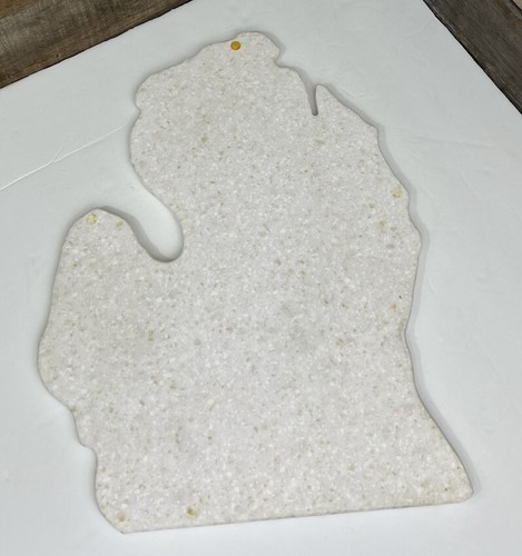 Michigan Shaped Heavy Plastic White Sparkling Cutting Board Mitten State ๐ค - Picture 5 of 13